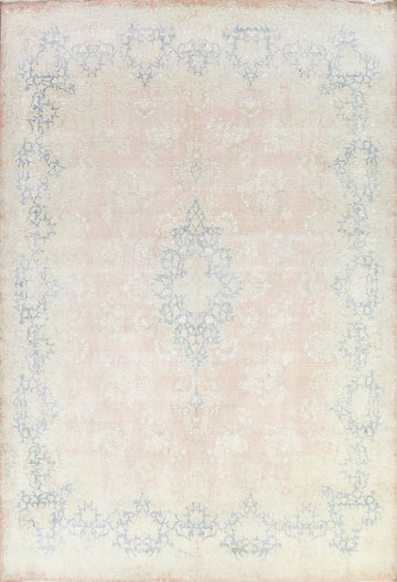 Muted Distressed Kerman Persian Area Rug 10x12
