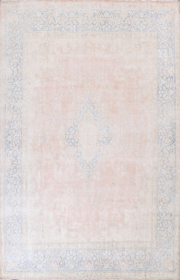 Muted Distressed Kerman Persian Area Rug 10x13