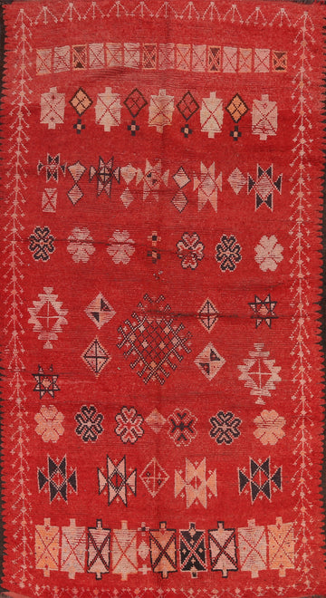 Antique Moroccan Wool Rug 5x10