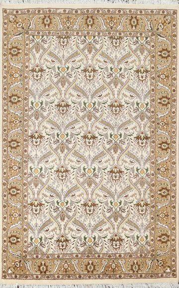 Vegetable Dye Aubusson Wool/ Silk Area Rug 4x6