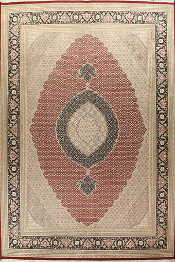 Vegetable Dye Tabriz Mahi Persian Area Rug 10x14