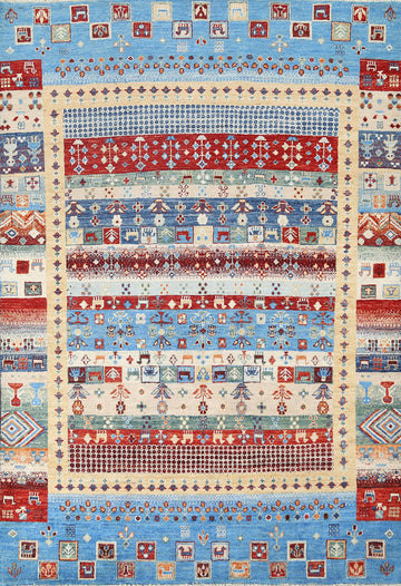 Vegetable Dye Gabbeh Kashkoli Handmade Rug 5x7