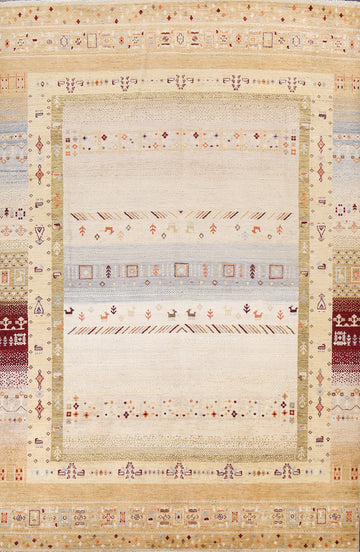Vegetable Dye Gabbeh Kashkoli Wool Area Rug 7x10