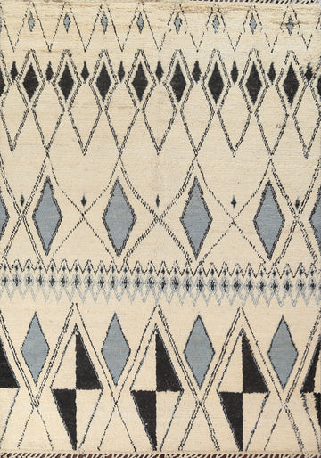 Geometric Moroccan Wool Area Rug 8x11