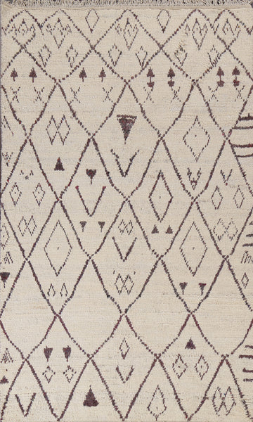 Tribal Moroccan Wool Area Rug 5x9