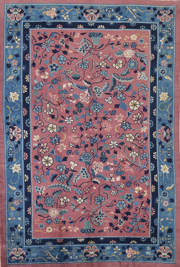 Vegetable Dye Floral Peking Vintage Area Rug 6x9