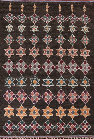 Geometric Moroccan Wool Area Rug 8x11