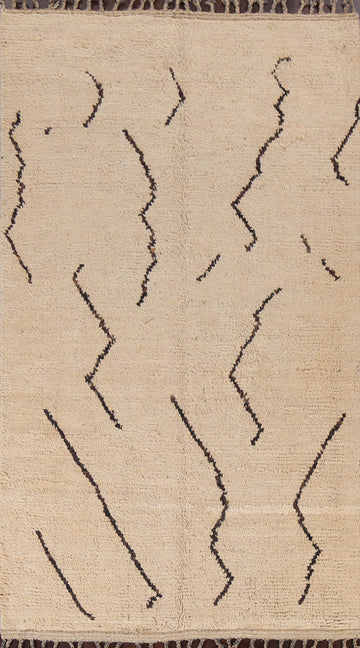 Handmade Moroccan Wool Area Rug 5x9