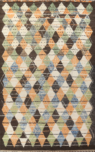 Trellis Moroccan Wool Handmade Rug 10x15