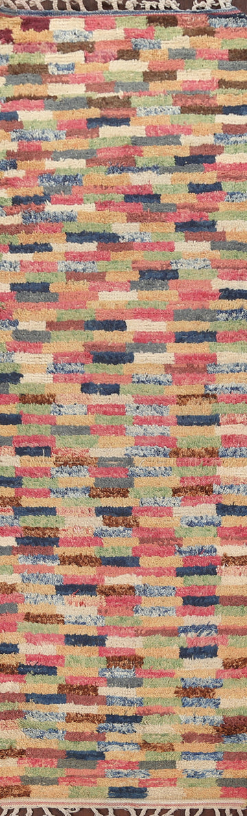 Handmade Moroccan Wool Runner Rug 3x11