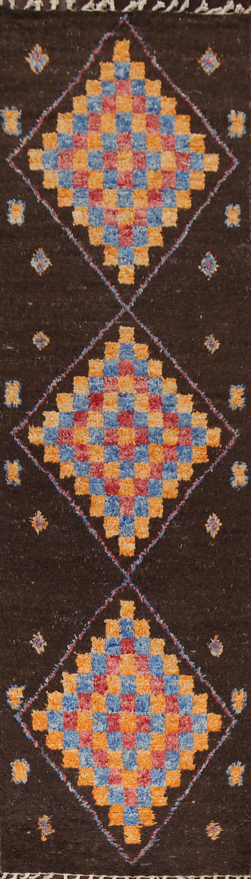 Geometric Moroccan Oriental Runner Rug 3x13