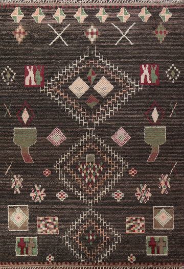 Tribal Moroccan Wool Area Rug 9x13
