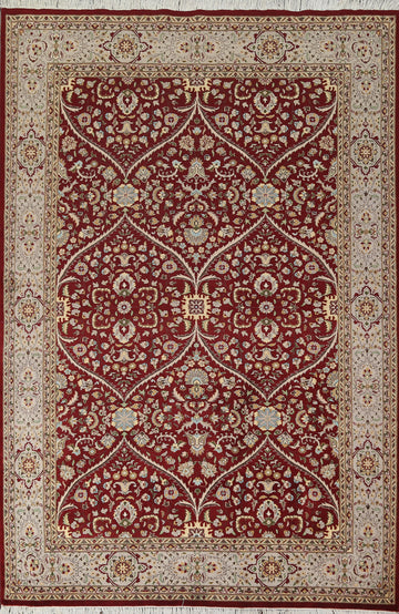 Vegetable Dye Tabriz Wool/ Silk Area Rug 6x9