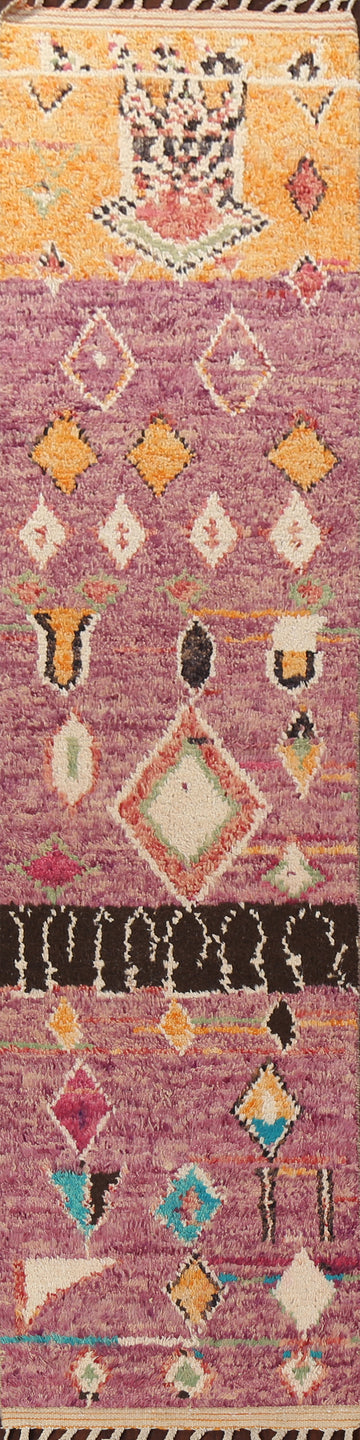 Tribal Moroccan Oriental Runner Rug 3x13