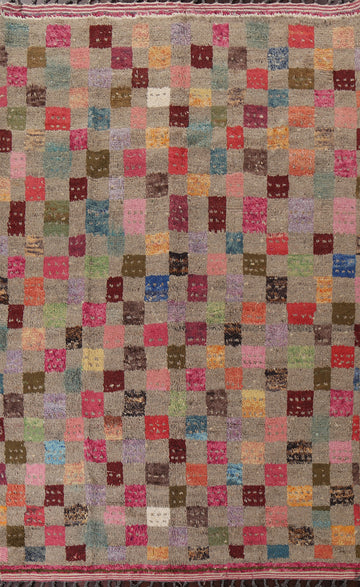 Checkered Moroccan Wool Area Rug 8x11