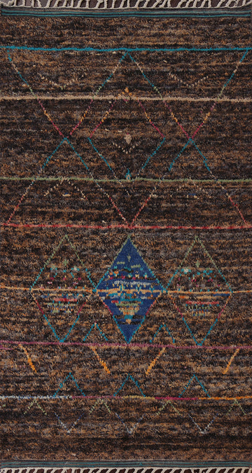 Handmade Moroccan Oriental Area Rug 5x9