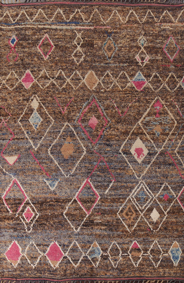 Geometric Moroccan Wool Area Rug 8x11