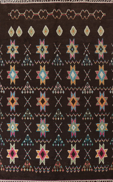 Geometric Moroccan Wool Area Rug 9x13