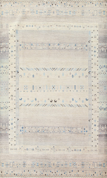 Vegetable Dye Gabbeh Kashkoli Wool Area Rug 7x10