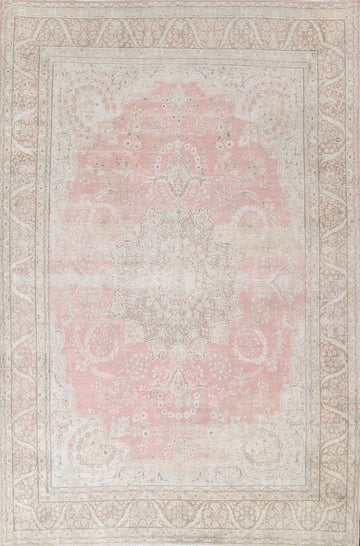 Muted Distressed Kerman Persian Area Rug 10x13