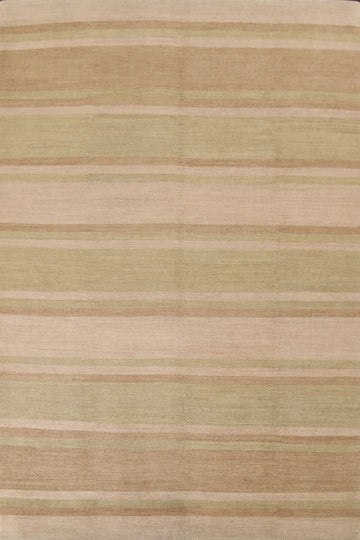 Modern Stripe Nepalese Wool Area Rug 8x11