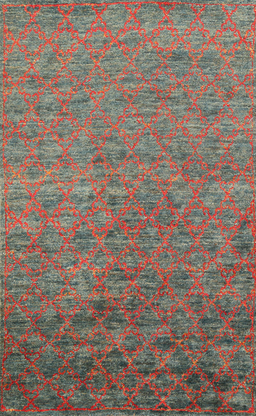 Trellis Moroccan Handmade Area Rug 5x8