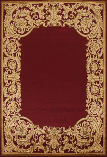 Vegetable Dye Red Nepalese Handmade Area Rug 9x12