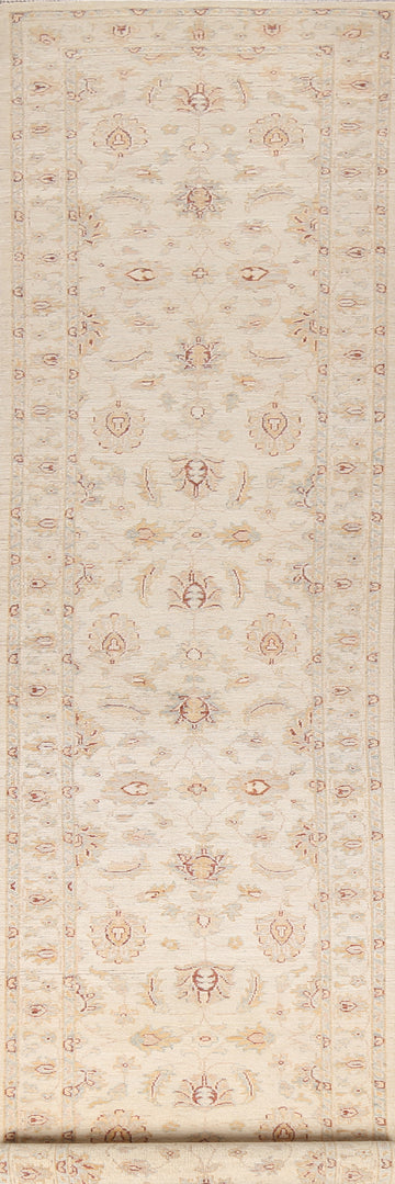 Vegetable Dye Handmade Peshawar Wool Runner Rug 2x13