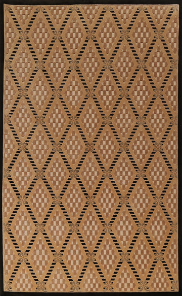 Vegetable Dye Trellis Nepalese Wool Area Rug 6x9