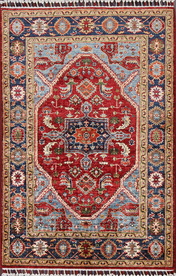 Vegetable Dye Heriz Serapi Handmade Wool Rug 3x5