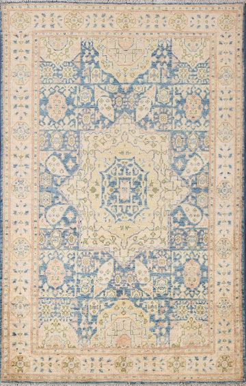 Vegetable Dye Chobi Peshawar Wool Handmade Rug 3x5