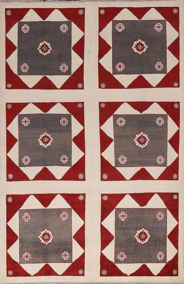 Geometric Gabbeh Persian Area Rug 7x9