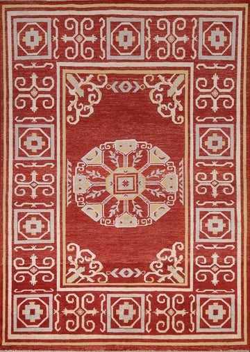 Red Gabbeh Kashkoli Wool Area Rug 5x8