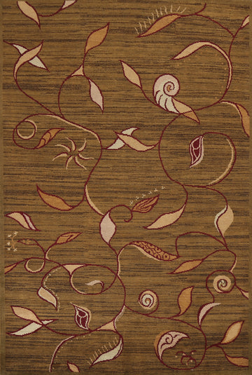 Nature Print Nepalese Vegetable Dye Area Rug 6x9
