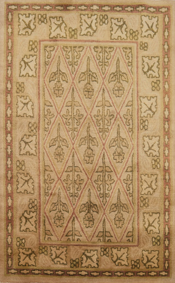 Vegetable Dye Nepalese Wool Area Rug 4x6