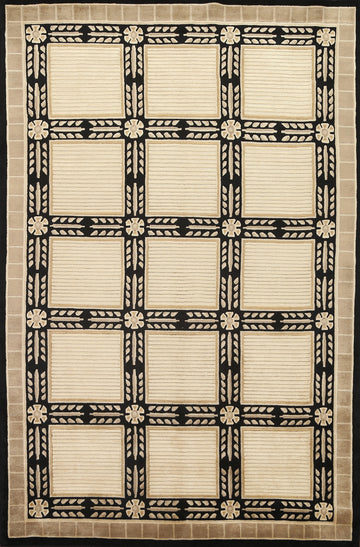 Geometric Nepalese Vegetable Dye Area Rug 6x9