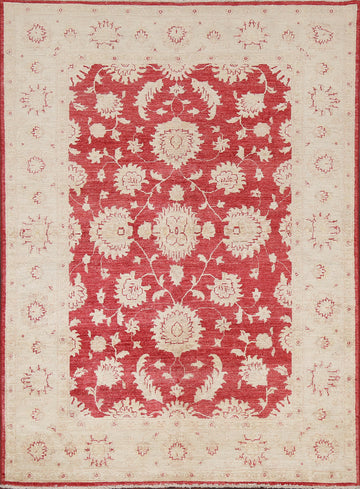 Vegetable Dye Chobi Peshawar Wool Area Rug 5x7