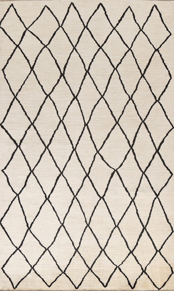 Vegetable Dye Moroccan Trellis Area Rug 6x9