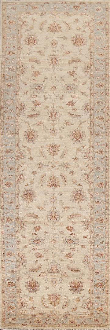 Vegetable Dye Chobi Peshawar Wool Runner Rug 3x10