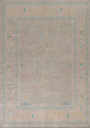 Vegetable Dye Muted Oushak Turkish Area Rug 8x10