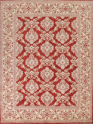 Red Floral Ziegler Handmade Wool Rug 8x10