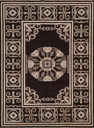 Vegetable Dye Brown Gabbeh Kashkoli Oriental Rug 6x8