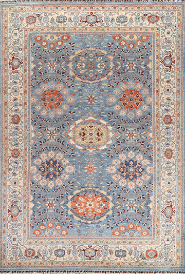 Vegetable Dye Ziegler Oriental Hand-Knotted Rug 6x9
