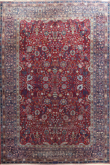 Antique Vegetable Dye Kerman Lavar Persian Rug 10x15