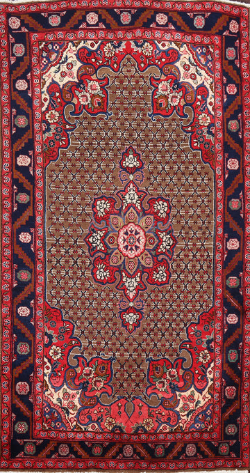 Vintage Brown Koliaei Persian Area Rug 5x8