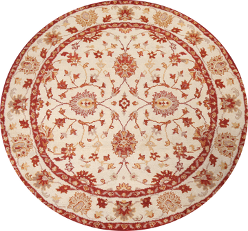 Handmade Wool Oushak Oriental Round Rug 6x6
