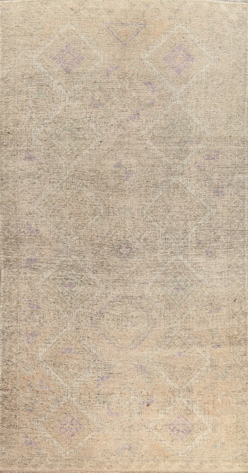 Antique Distressed Oushak Turkish Area Rug 5x11