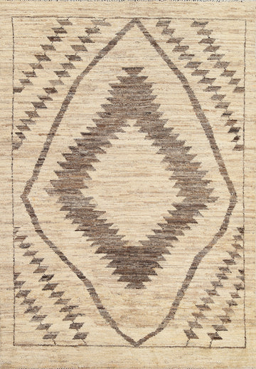 Handmade Moroccan Oriental Wool Rug 5x7