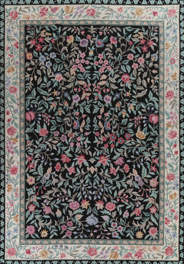 Vegetable Dye Floral Aubusson Oriental Area Rug 10x13