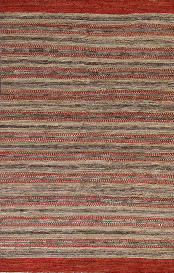 Striped Gabbeh Kashkoli Oriental Area Rug 6x8